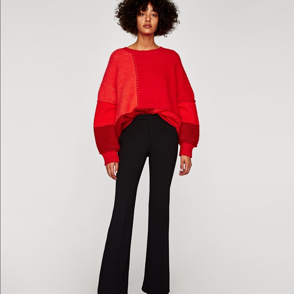 NWT Zara flared pants. Black size Medium